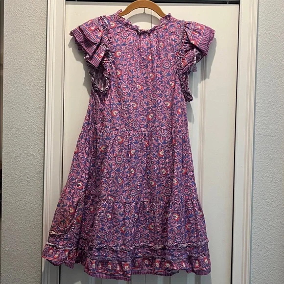 Vineyard Vines Katama Print Ruffle Dress size small purple and pink - Picture 4 of 4